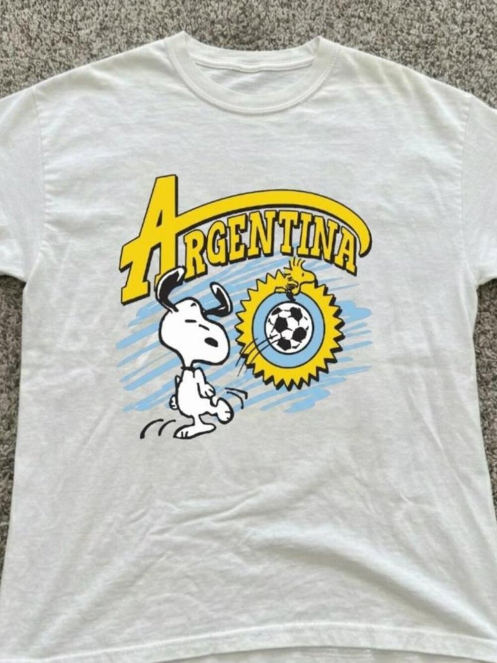 White peanuts Argentina worldcup soccer tee